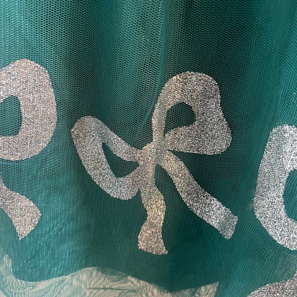 Holiday ๐ Dress ๐ Girls Size S(6-6X) or L(10-12), Green with Tule Shirt, NWT, - Picture 3 of 6